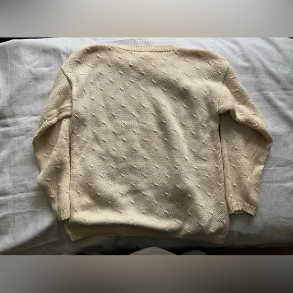 VTG Casual Corner Sweater Girls Medium Hand Knit Christmas Snowman Teddy Bear - Picture 6 of 6